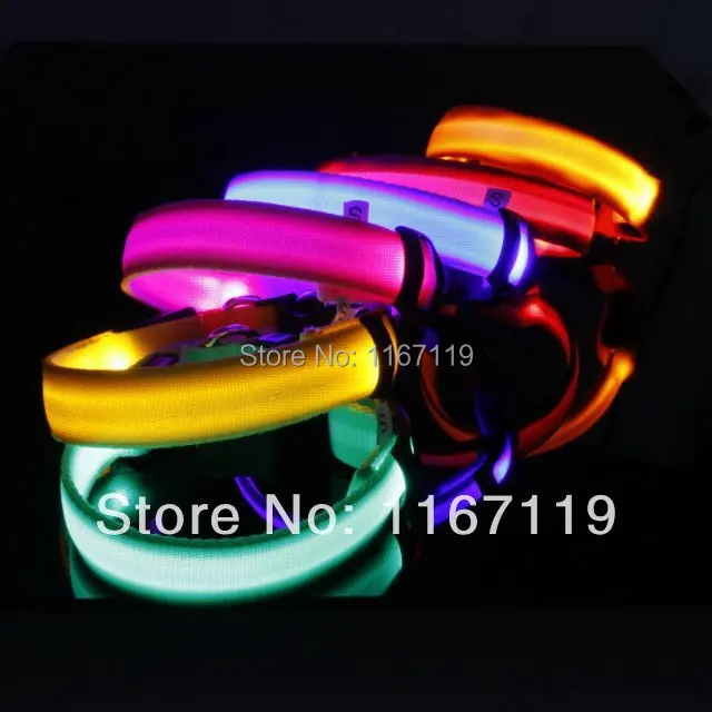 Wholesale 2pcs/lot Hot sale Safety LED Dog Flashing Collar 8 colour 4size | Дом и сад