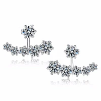 high quality 925 sterling silver beautiful flowers shape design bright cubic zirconia crystal jewelry for women ladies