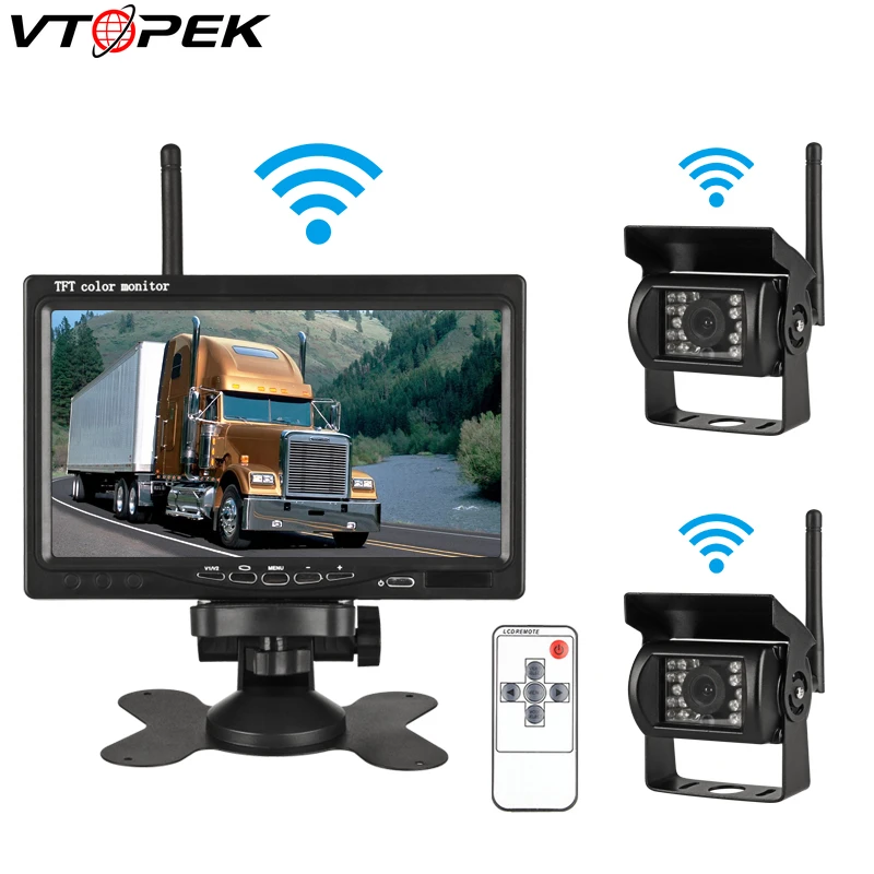 Vtopek 7 &quotБеспроводной автомобильный монитор TFT парковочное зеркало изображения