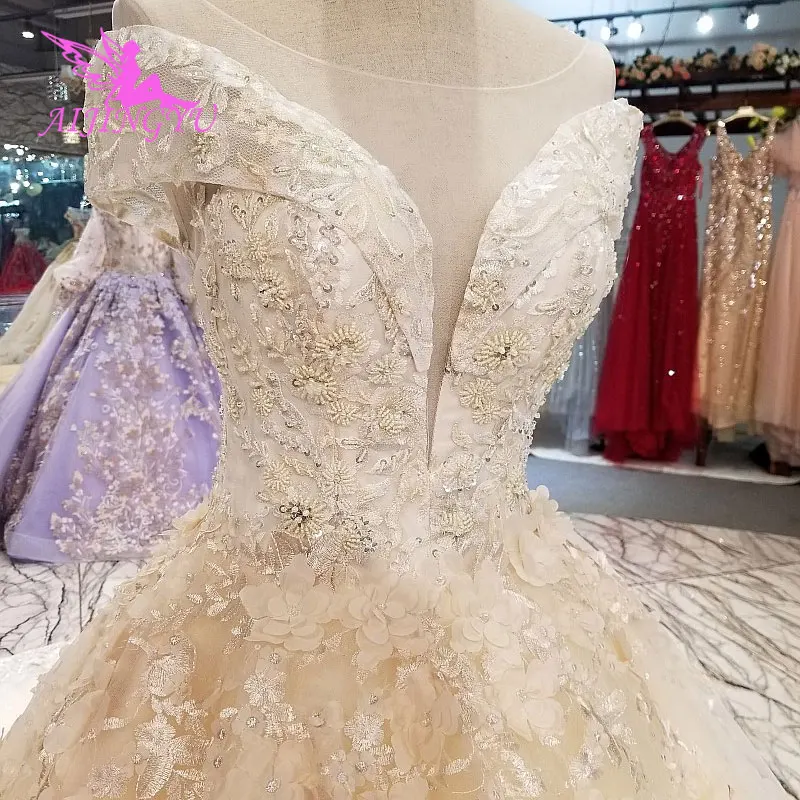 AIJINGYU Wedding Dresses United States Marriage Cheap Plus Size Open Back For Sale Shop Gown Online Glitter Tulle Dress | Свадьбы и
