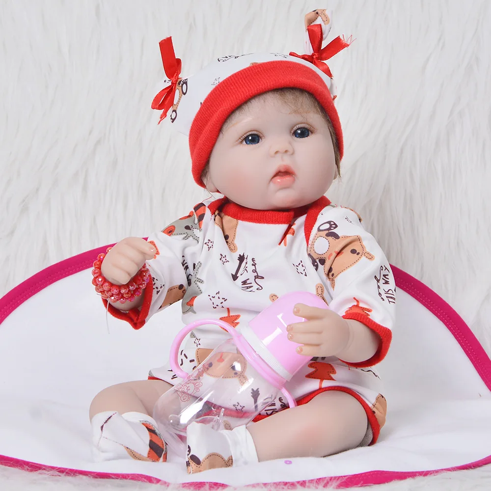 

17inch 42cm Soft Silicone Handmade Reborn Baby Girl Dolls Realistic Looking Newborn Baby Doll real touch bebek Birthday Gift
