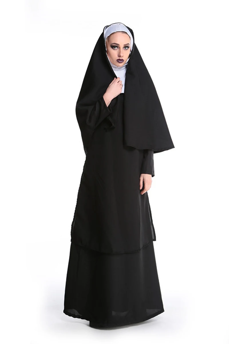 Черные мужские Иисуса Миссионерский костюм Priest Кристиан костюмы женские
