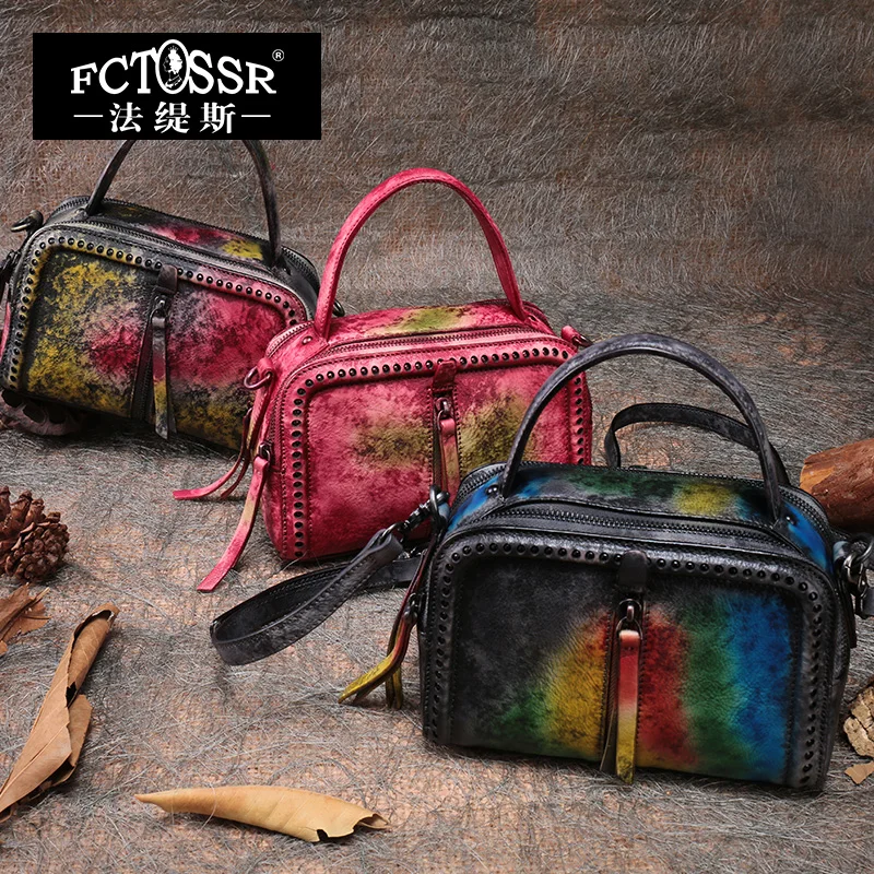 Сумка через плечо из натуральной кожи винтажная женская сумка-мессенджер