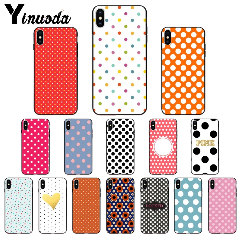 Мягкий силиконовый чехол Yinuoda в горошек для Apple iPhone 8 7 6 6S Plus X XS MAX 5 5S SE XR|Бамперы| |