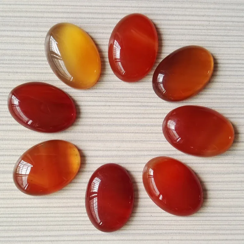 red agate 12 шт./лот 25 мм x 18 мм смесь природных камней овальный кабошон каплевидные бусины оптом порошок/тигровый глаз - Цвет: red agate