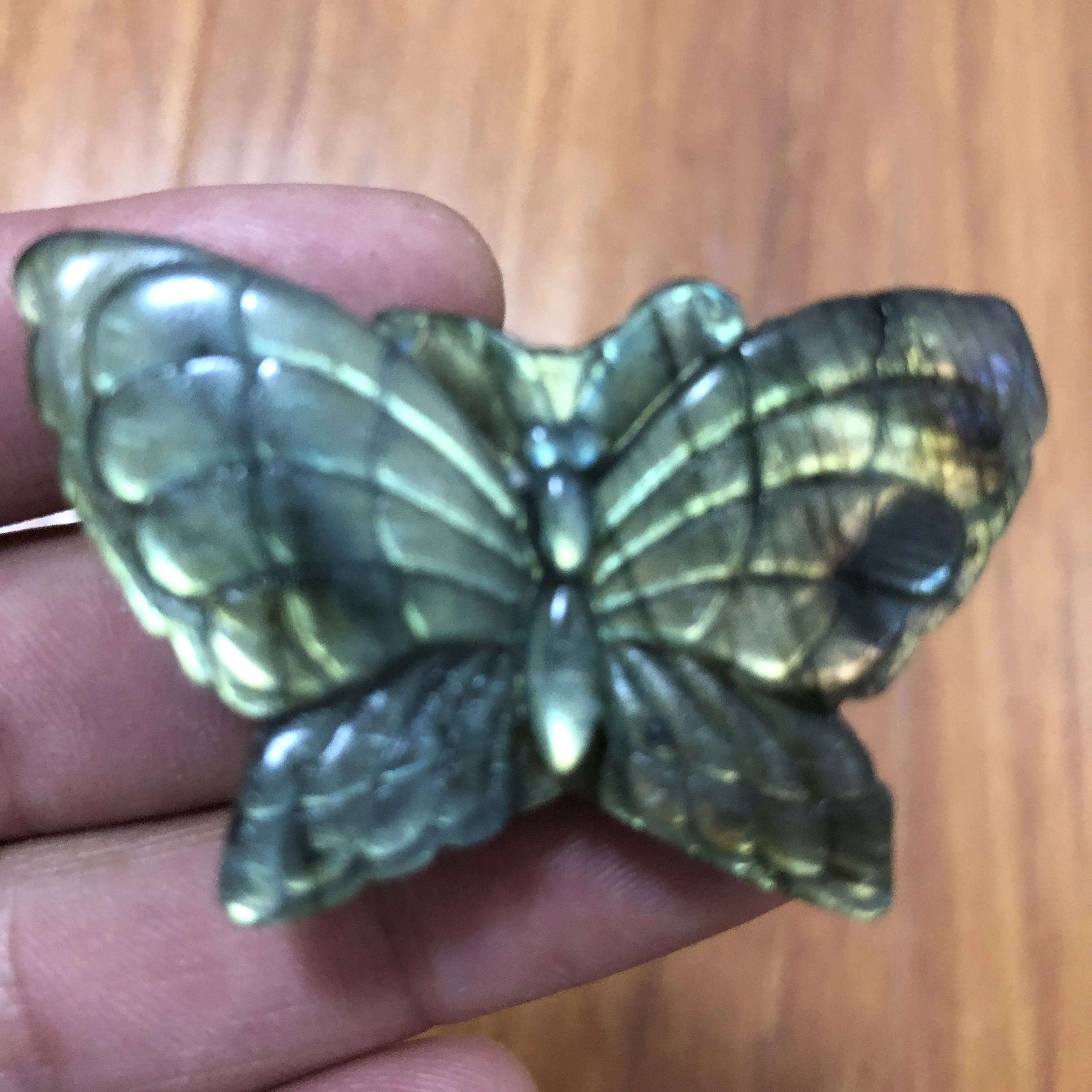 1pcs Muito raro rico gemas naturais labradorite esculpida borboleta azul | Дом и сад