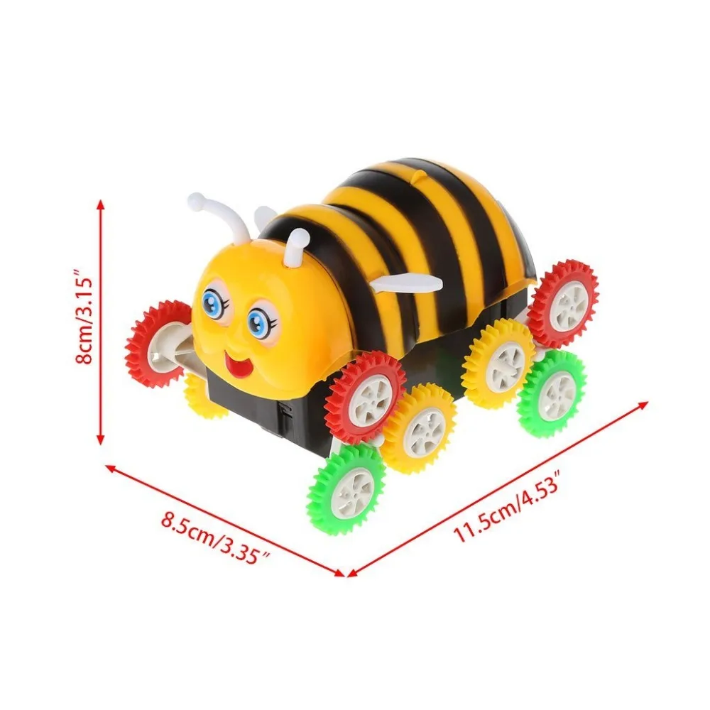 

High Quality Kids Cute Funny Gifts Electric Colorful Cartoon 9 wheels Bee 360 Degree Tumbling Car Toy