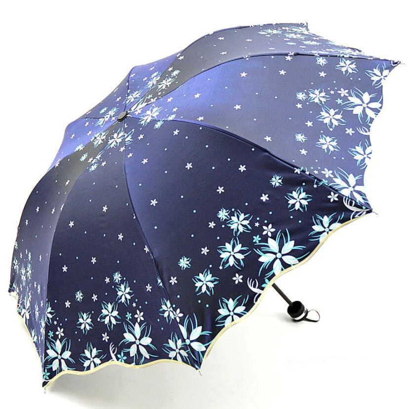 

2021 New Beautiful Color Flash Women's Umbrella Rain Flower Blossom Anti uv Parasol Windproof Ladies Umbrellas Girl Gifts SP080