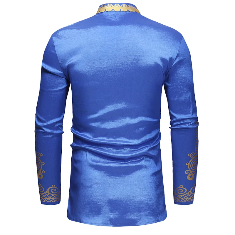 Svitania Blue Red Green African Printed Men's Trade T-shirt Tops Cool V-Neck Long Sleeve T Shirt Size S-4XL | Тематическая
