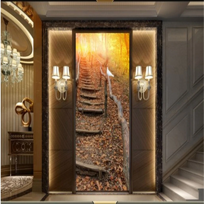 Большой заказ обои для осеннего леса оригинальный горный путь яркое направление