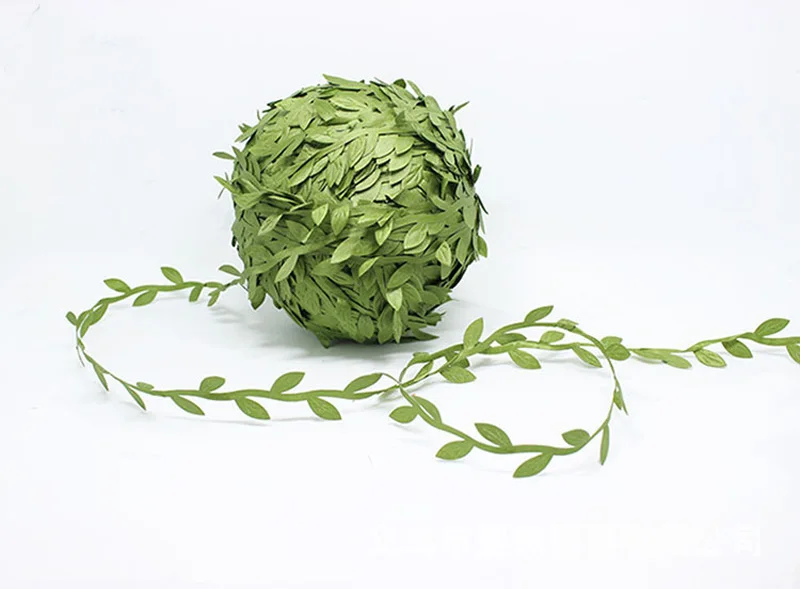

200Meters/Roll Green Artificial Rattan Leaves Hand DIY Silk Cloth Flower Wedding Party Christmas Garland Decorative Accessories