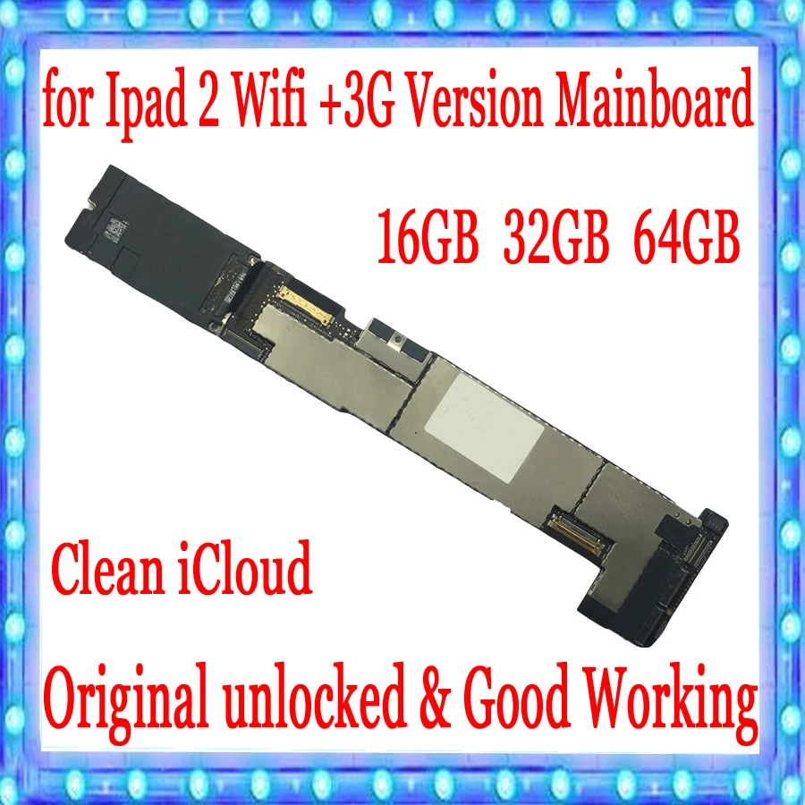 Оригинальная материнская плата для ipad 2 Заводская разблокировка Wi Fi 3g 16 ГБ 32 64