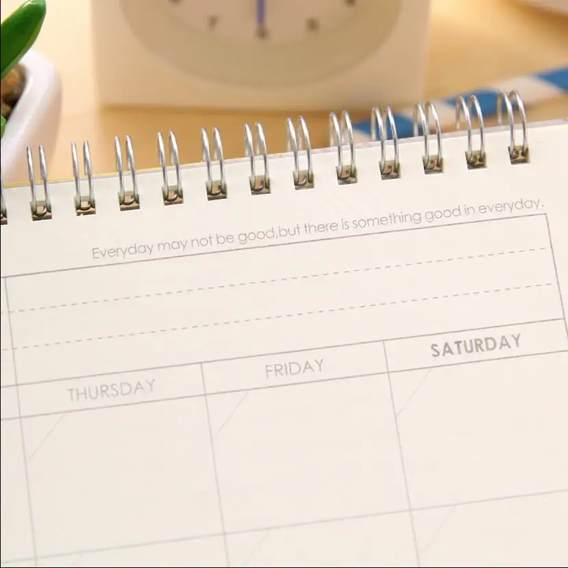 24 страниц милый календарь планировщик Diy-календарь Настольный Органайзер