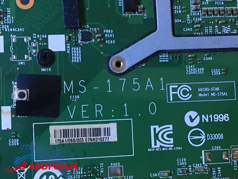 Натуральная MS 175A1 для MSI GP70 материнская плата с I5 Процессор и GTX850M TESED