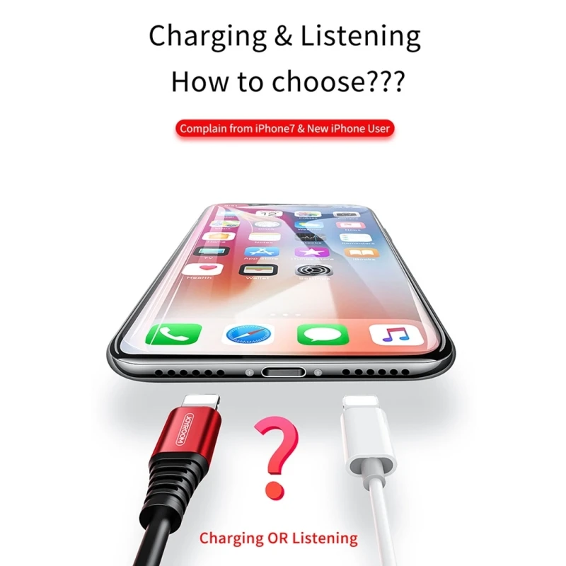 HAWEEL 2 в 1 Зарядка/Прослушивание 8 Pin аудио конвертер для iPhone XR/iPhone XS MAX/iPhone X & и iPad