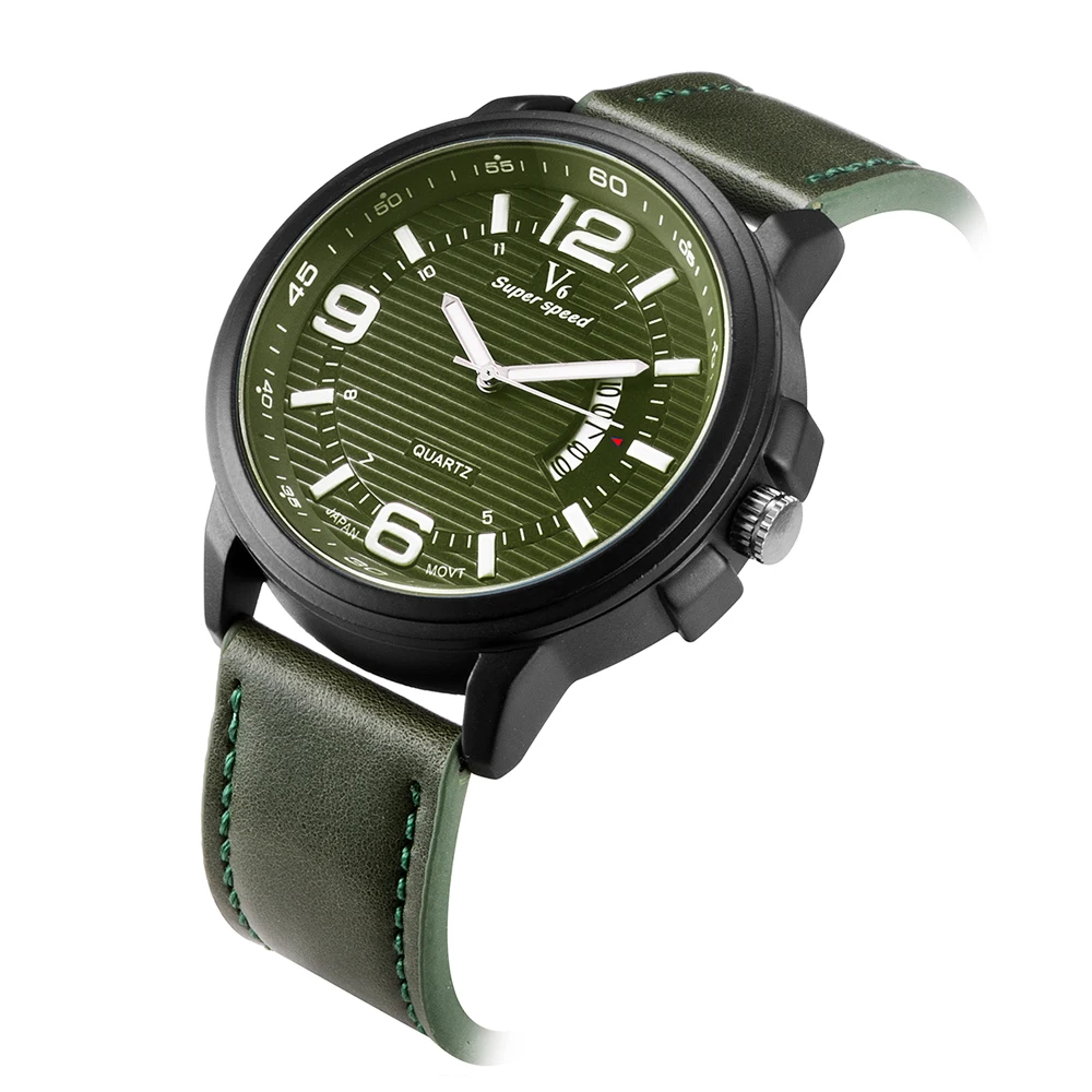 V6 крутые армейские часы для мужчин роскошный водонепроницаемый дизайн большой