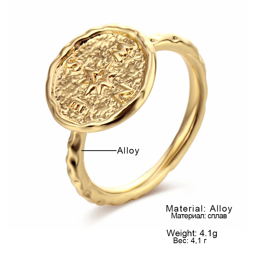 Женское кольцо с компасом Boho золотистое лучшие винтажные кольца для подруг