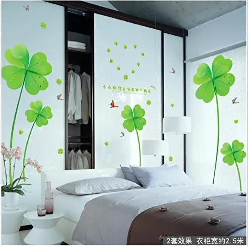 Съемный четырехлистный клевер гигантский ПВХ наклейки для гостиной спальни
