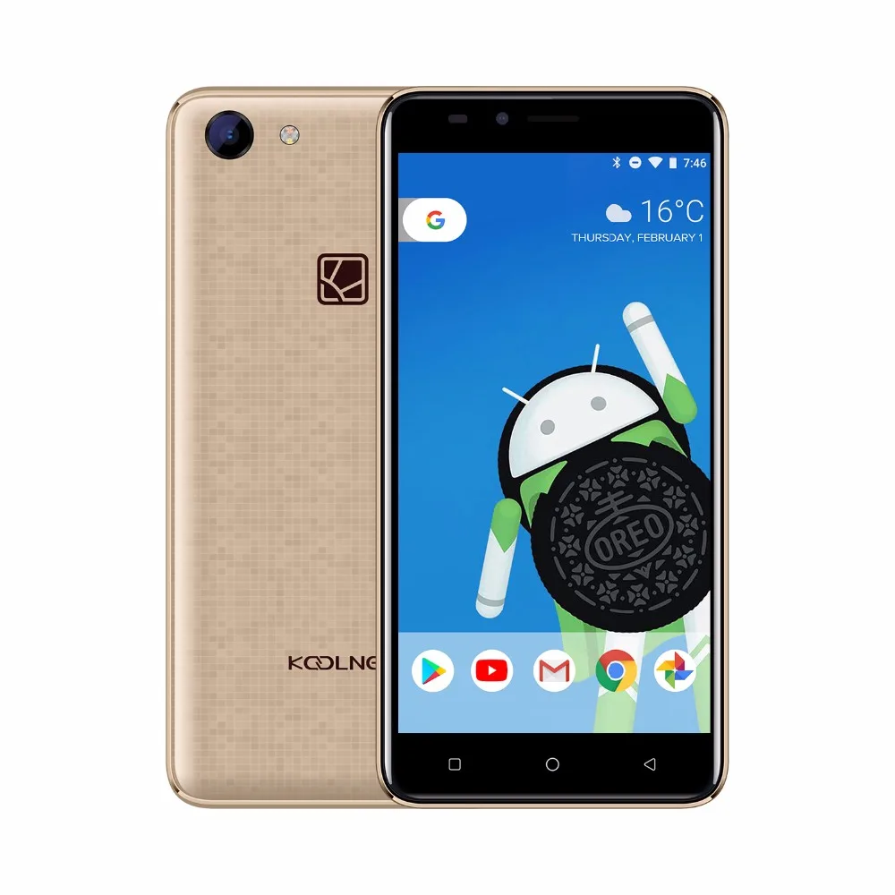 KOOLNEE Радуга 5 0 &quotДисплей 2400 мАч Android 8 1 телефона MT6580 4 ядра 3 цвета крышка 8MP ГБ