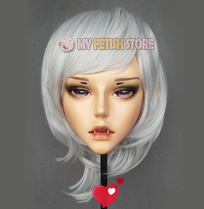 melhor (Yan) Menino/homem/masculino Resina Meia Cabeça Kigurumi Máscara Mal Cosplay Anime Japonês Papel Lolita Máscara Crossdress Boneca