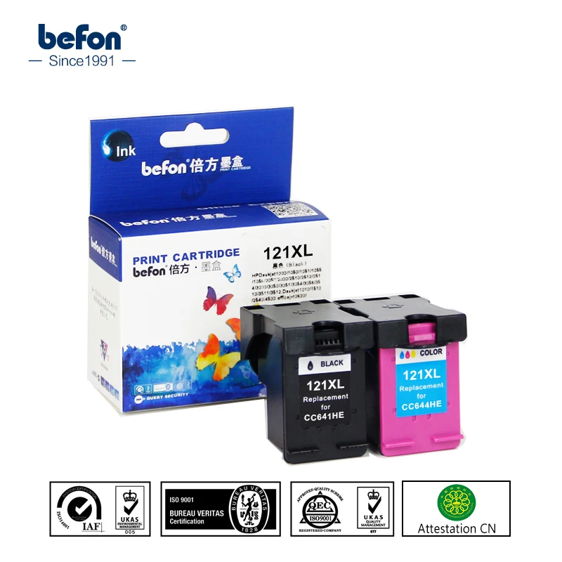 Сменный картридж befon 121XL для HP 121 XL чернильный Deskjet D2563 F4283 F2423 F2483 F2493|replacement