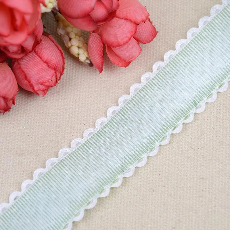 Grosgrain ленты печати горошек кружева край 25 мм Высокое качество DIY свадебная одежда