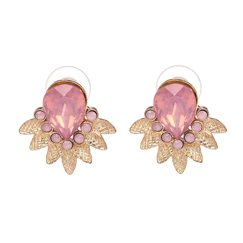 7 видов цветов простые серьги гвоздики с кристаллами милые эффектные модные в