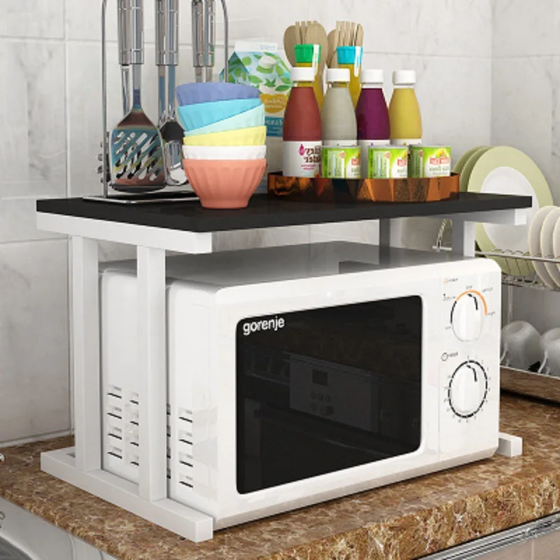 

Microwave Oven Shelf 2 Layer Storage Rack Spice Rack Oven Shelf Multi-function Kitchen Floor Rack