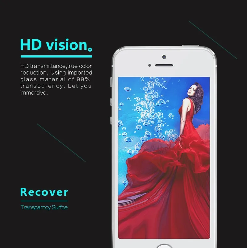 10 шт./лот для iphone 5 Закаленное стекло 5C Защита экрана 5s SE Стекло 9H 2.5D 0 26 мм Жесткая