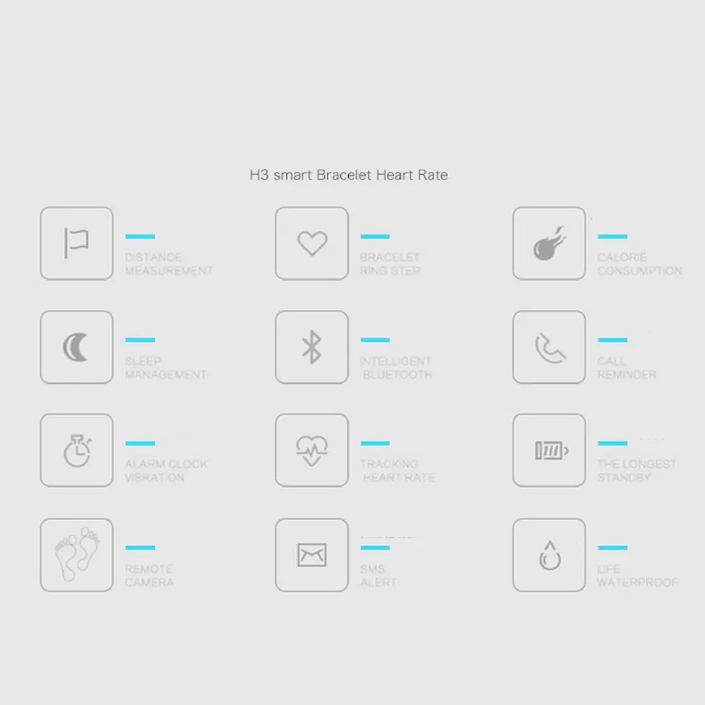 H3 сердечного ритма мониторинг здоровья Смарт часы сна анти потерянный Браслет