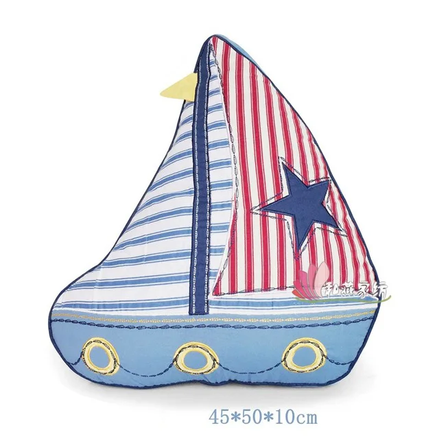 Boat Pillow 2 шт. ручной работы мультфильм Стёганое одеяло набор детские одеяла покрывало автомобиль поезд покрывало Милая Подушка Наволочка постельный комплект QT002 - Цвет: Boat Pillow