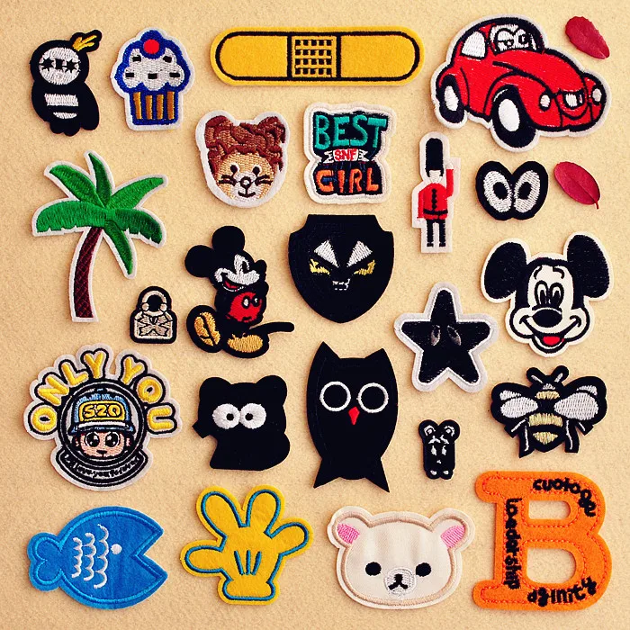 Мультяшные тканевые наклейки детская одежда джинсы декоративная нашивка