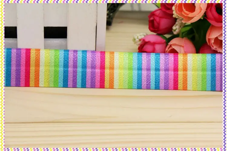 1 дюйм бесплатная доставка эластичная лента для волос с радужным принтом