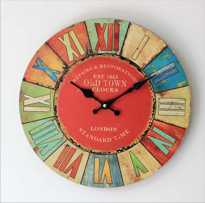 Цифровые настенные часы в римском стиле винтажные большие декоративные с