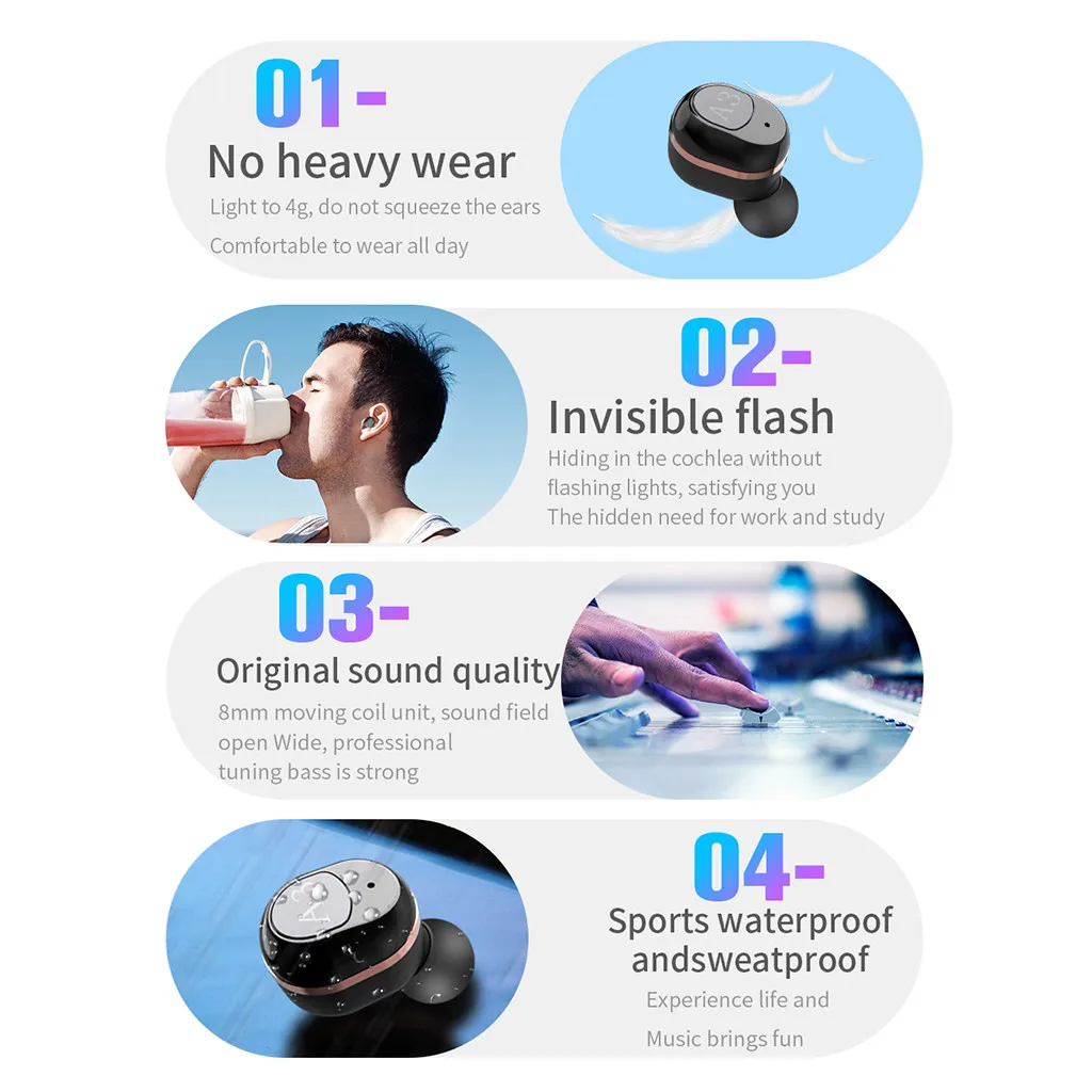 Beautyss беспроводные наушники-вкладыши TWS спортивные наушники с Bluetooth Беспроводные