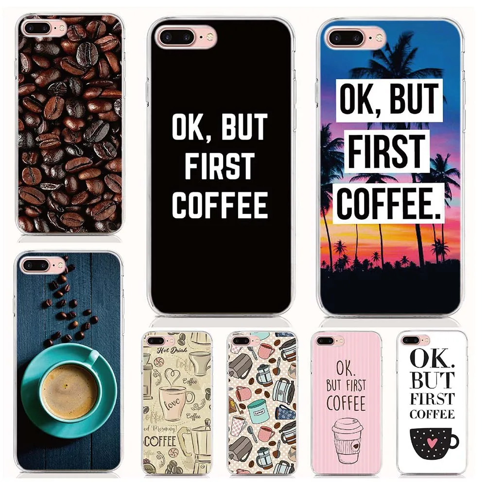 

For MOTO G7 P40 Power P40 G7 Play X4 case Soft Tpu Silicone Case Print Ok But First Coffee Cover Coque Shell Phone Cases