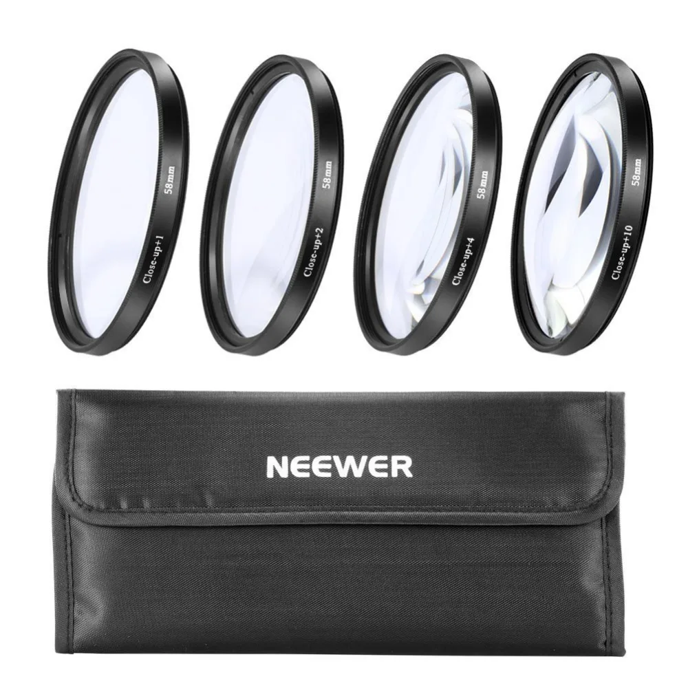 Neewer 4 шт. Макросъемка + 1 2 10 набор фильтров чехол для NIKON CANON и других DSLR камер|filter