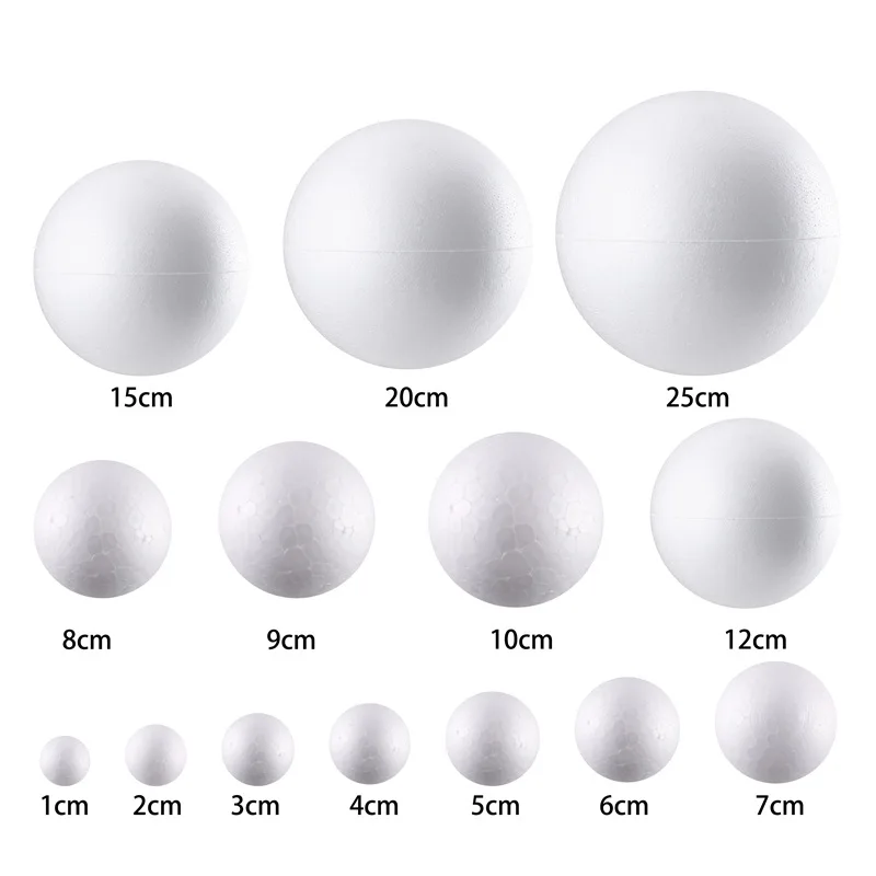 10PCS DIY Round Styrofoam Balls Christmas Ball White Modelling Polystyrene Foam Craft Decorations Wedding Party | Дом и сад