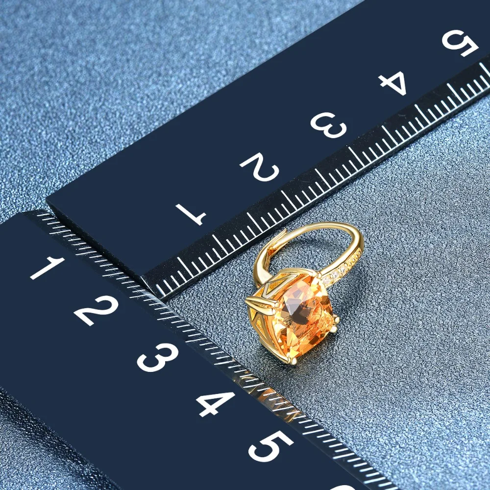 Hutang 3.94ct желтый цитриновые серьги 925 пробы серебро 12 натуральный драгоценный камень Изысканные Ювелирные изделия из кристаллов для Для женщин на Рождество