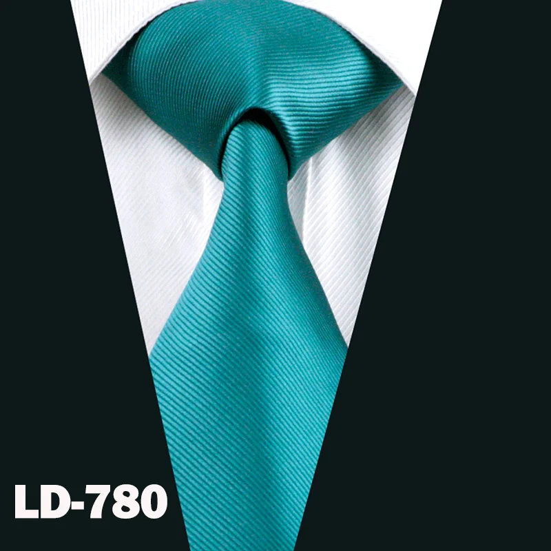LD-780 29 Colors Classic Red Wedding Ties For Men Gifts Party Fashion Designer Gold Teal Solid Silk Men Neckties 8.5cm Dropshipping Tie - Цвет: LD-780