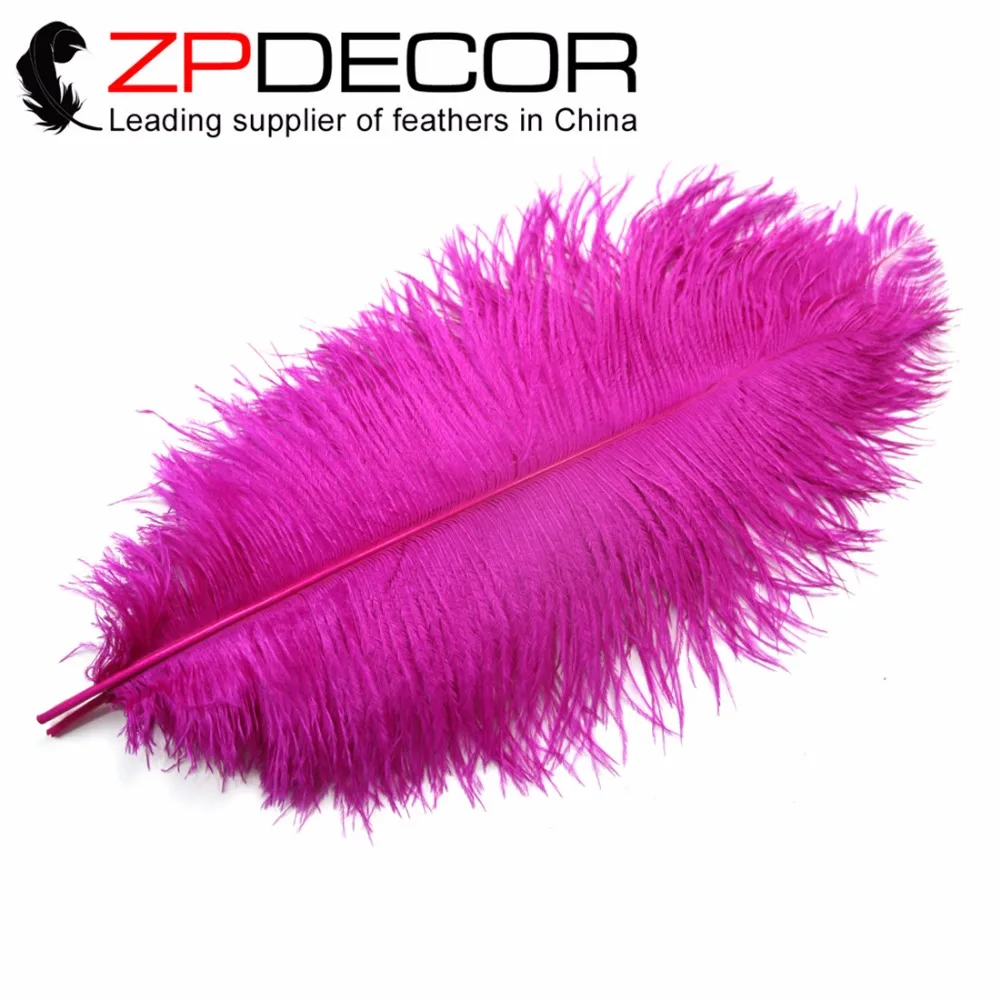 

ZPDECOR 50 шт./лот 40-45 см (16-18 дюймов) ручной выбор сексуальные и гладкие ярко-розовые вечерние перья страуса для украшения свадьбы
