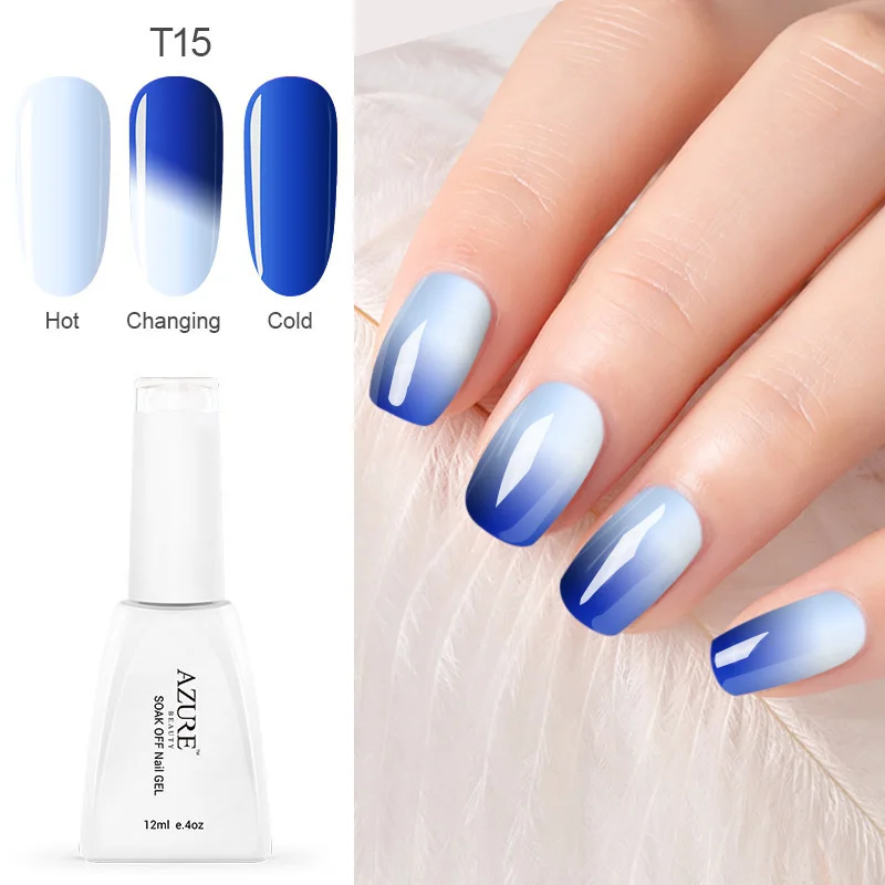 T15 Новейший Гель-лак для ногтей Azure beauty, меняющий температуру, светодиодный/УФ-Гель-лак для ногтей, 12 мл, 1 шт., гель для ногтей - Цвет: T15