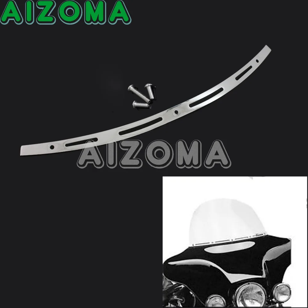 

Motorcycle Stainless Steel Windshield Trim Chrome Outer Fairing Bar For Harley Electra Street Tri Glide Touring Bike 2014-up
