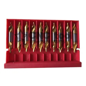 Спиральное сверло 3,0 мм, 10 шт.компл., из быстрорежущей стали, 60 градусов, с титановым покрытием, с канавкой в центре