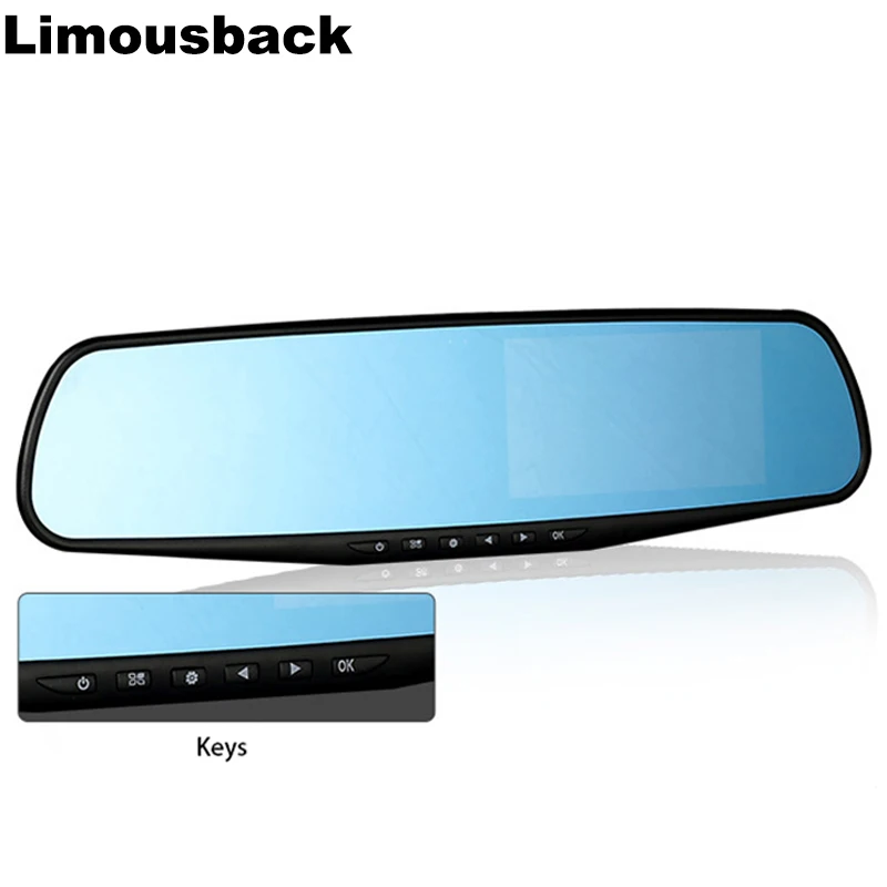 Limousback Full HD 1080P Автомобильная Dvr камера Авто 4 3 дюймов зеркало заднего вида