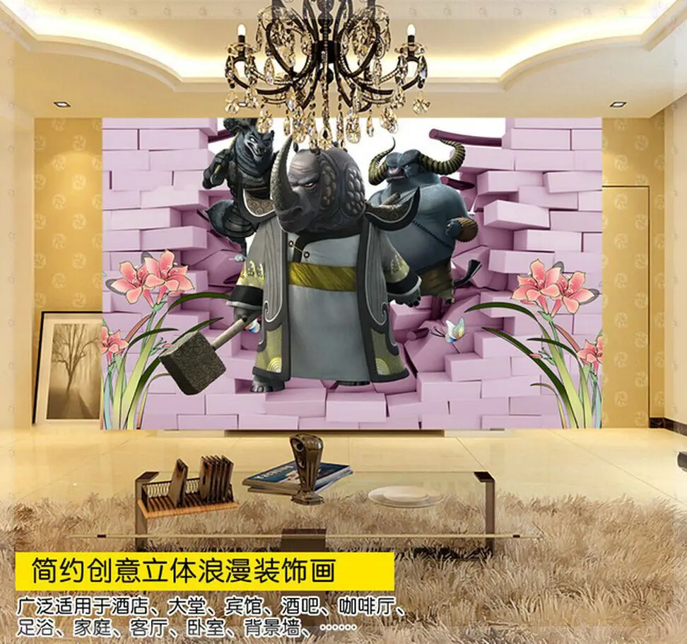 3D stereoscopic dinosaurs wallpaper TV backdrop stickers living room sofa mural wallpaper... luz cocina led | Строительство и