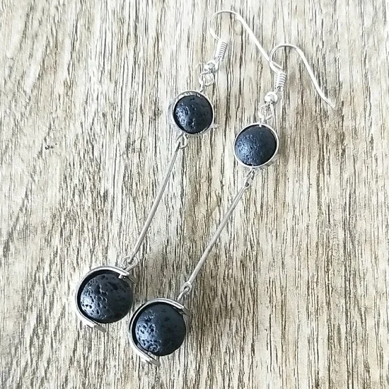 Серьги подвески SHIYING make gold silver длинные серьги черные диффузоры из лавы для