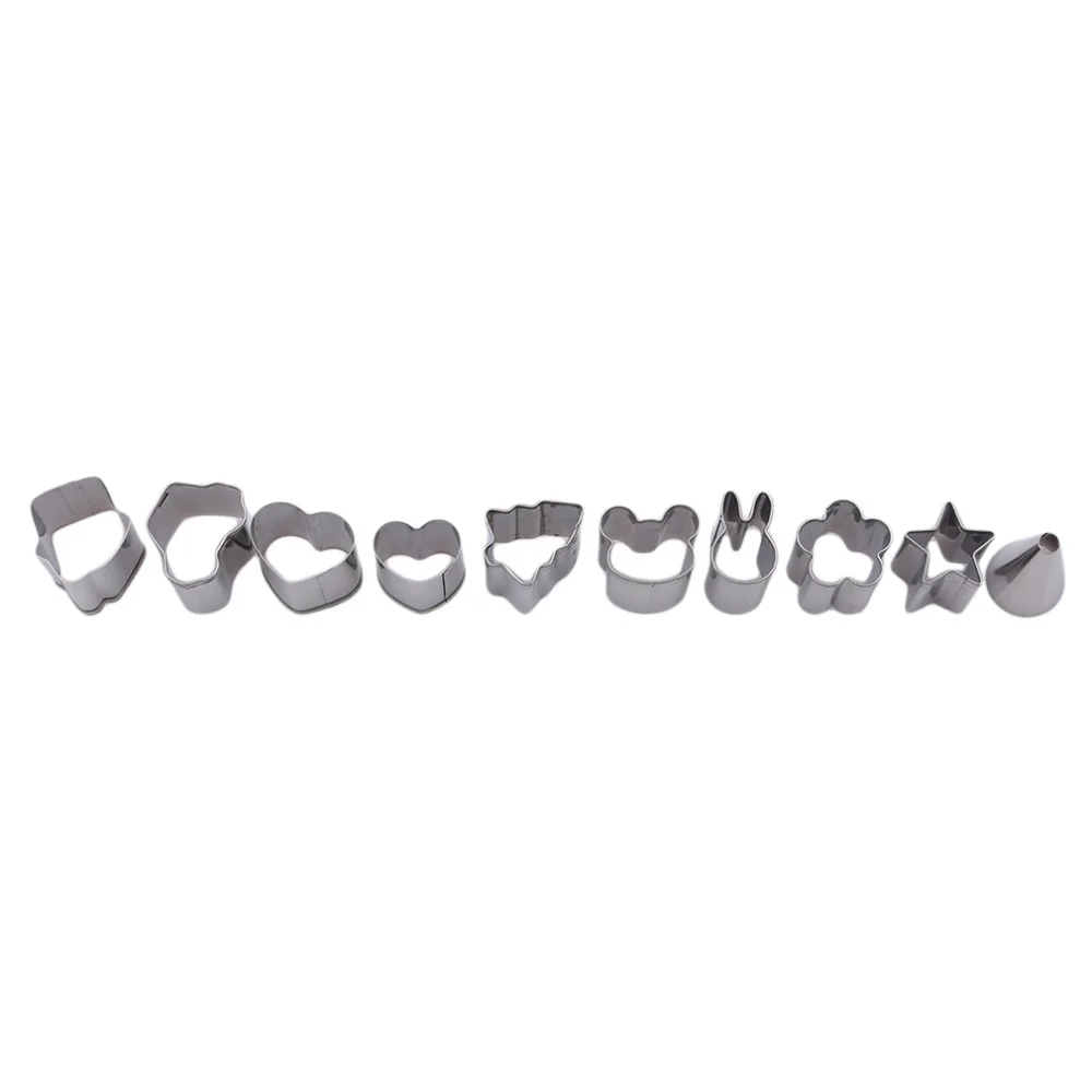 New 10pcs Fruit Cookie Cutter Mold Hedgehog Box Design Mini Stainless Steel Mould Biscuit Ham Tools | Дом и сад