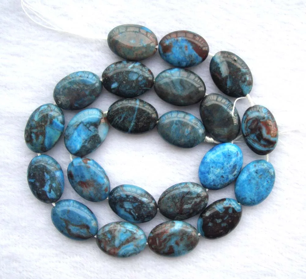 Натуральный Синий мексиканский безумный Агат плоский овальный 13*18 мм свободные