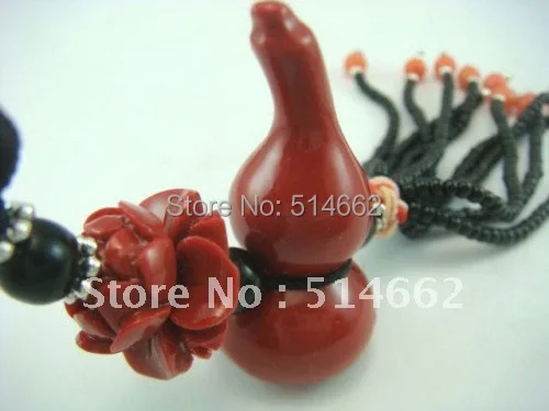 

feng shui Red Coral Wu Lou Wulu Tassel +Gift Box